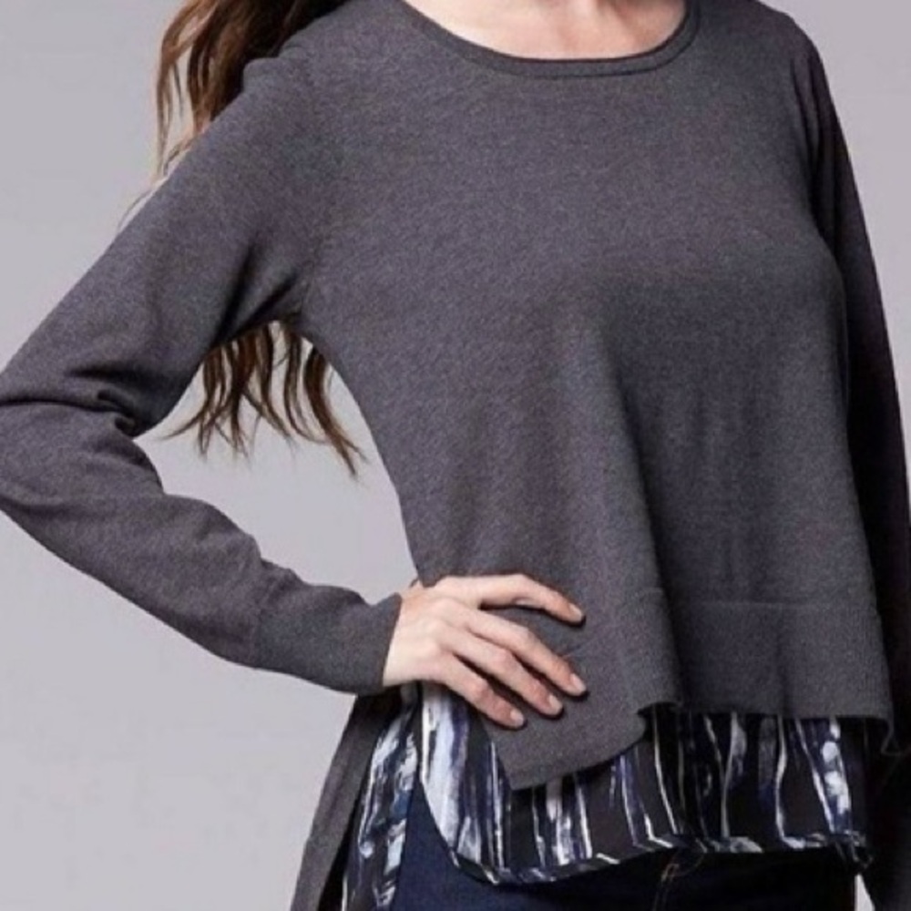 Simply Vera Vera Wang. 2Fer Gray Women's Top. Size MP - Picture 1 of 7